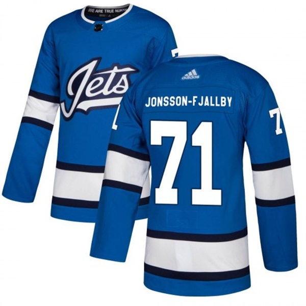  Men's Winnipeg Jets #71 Axel Jonsson-Fjallby adidas Blue Alternate Jersey 