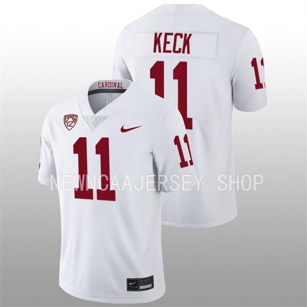  Men's Youth Stanford Cardinal #11 Thunder Keck 2022 White College Football Game Jersey 