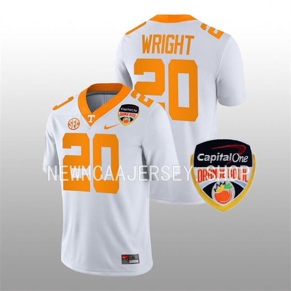  Men's Youth Tennessee Volunteers #20  Jaylen Wright Nike White College Football Game Jersey 