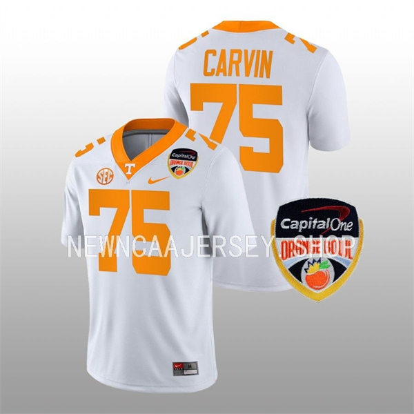  Men's Youth Tennessee Volunteers #75 Jerome Carvin Nike White College Football Game Jersey 