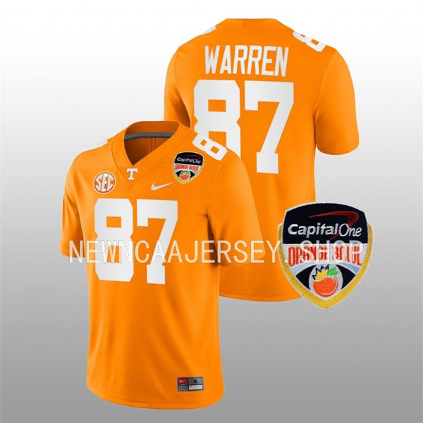  Men's Youth Tennessee Volunteers #87 Jacob Warre Nike Orange College Football Game Jersey 