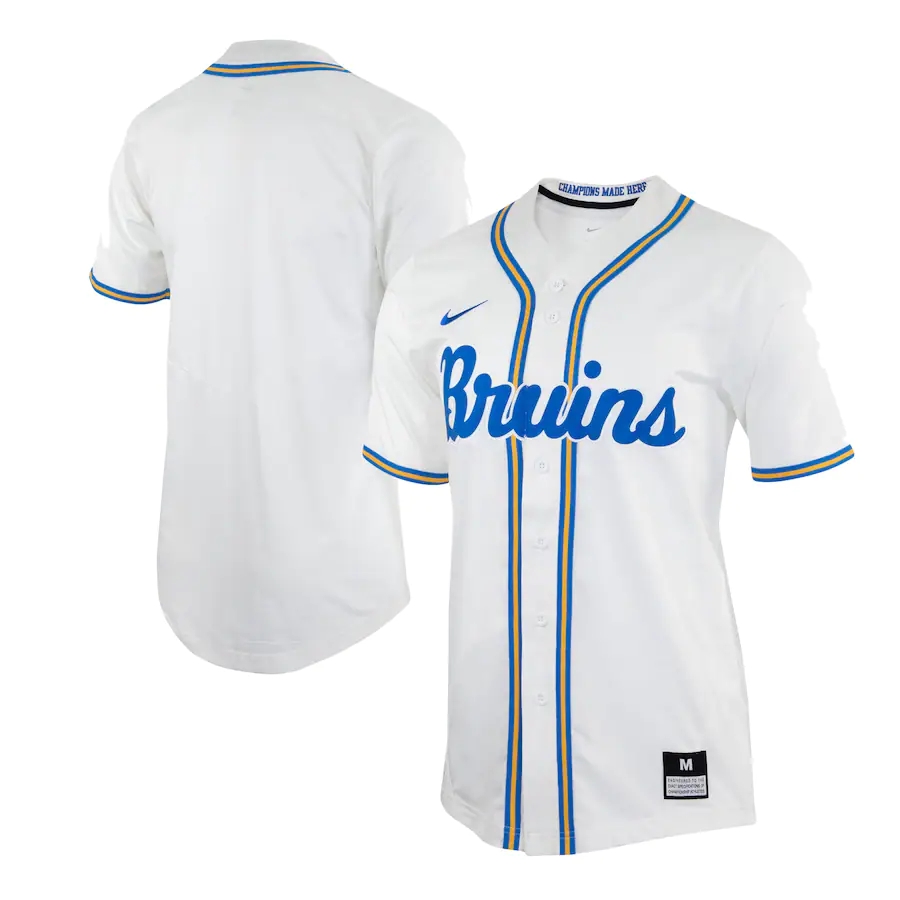  Men's Youth UCLA Bruins Blank Nike College Baseball Game Jersey White 