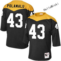  Men's pittsburgh steelers #43 troy polamalu Black Throwback VINTAGE 1967 Football jersey 