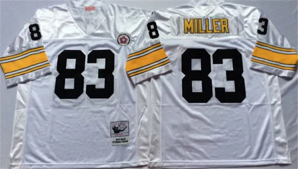  Men's pittsburgh steelers #83 Heath Miller White Throwback Jersey 