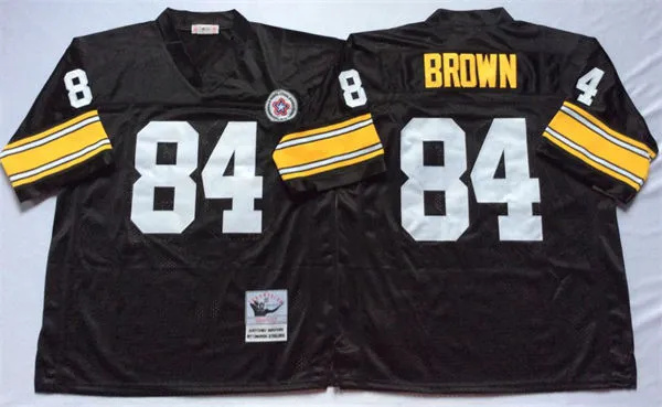  Men's pittsburgh steelers #84 Antonio Brown Black Throwback Jersey 