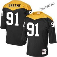  Men's pittsburgh steelers #91 kevin greene Black Throwback VINTAGE 1967 Football jersey 