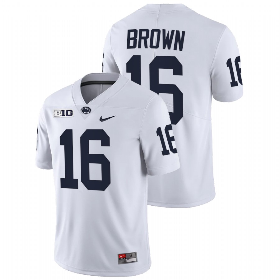  Men Youth Penn State Nittany Lions #16 Ji'Ayir Brown White with Name College Football Jersey 