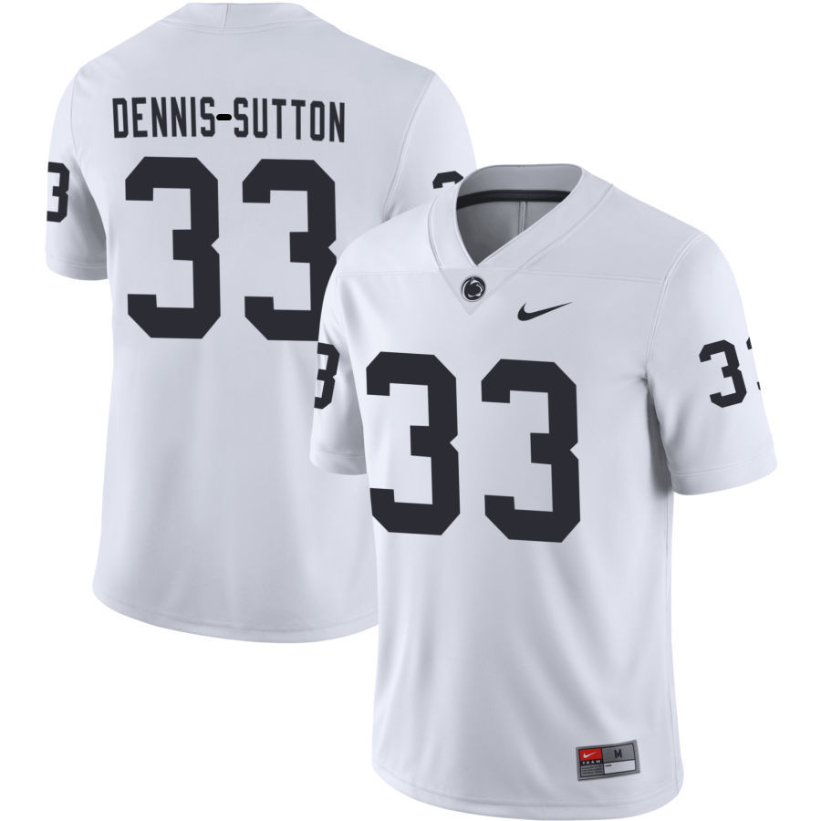  Men Youth Penn State Nittany Lions #33 Dani Dennis-Sutton White with Name College Football Jersey 