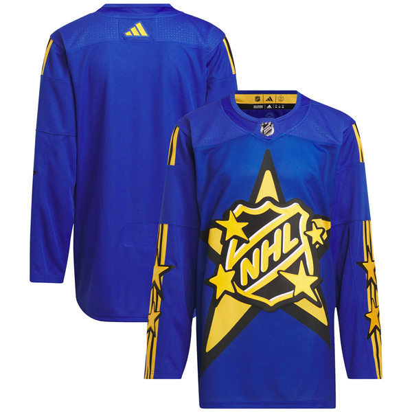  Mens 2024 NHL All-Star Game adidas x drew house Primegreen Blank Jersey - Blue 