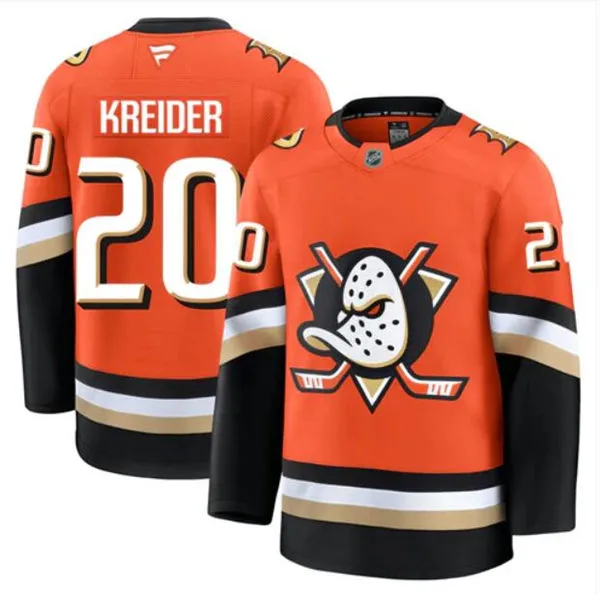 Mens Anaheim Ducks #20 Chris Kreider Fanatics 2025 Orange Home Jersey 