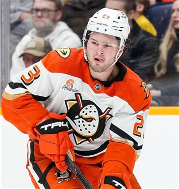  Mens Anaheim Ducks #23 Mason McTavish Fanatics 2025 Away White Player Jersey 