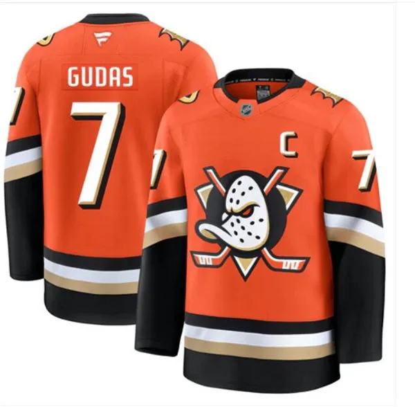  Mens Anaheim Ducks #7 Radko Gudas Fanatics 2025 Orange Home Jersey 