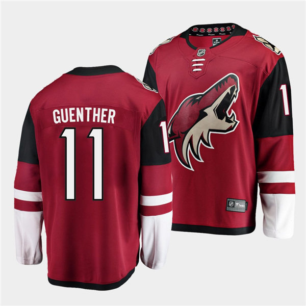  Mens Arizona Coyotes #11 Dylan Guenther Sitched Adidas Home Maroon Jersey 