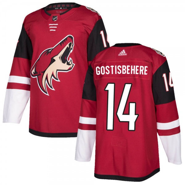  Mens Arizona Coyotes #14 Shayne Gostisbehere Adidas Home Maroon Jersey 