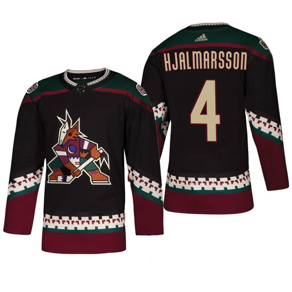  Mens Arizona Coyotes #4 Niklas Hjalmarsson adidas Black Alternate Retro Jersey 