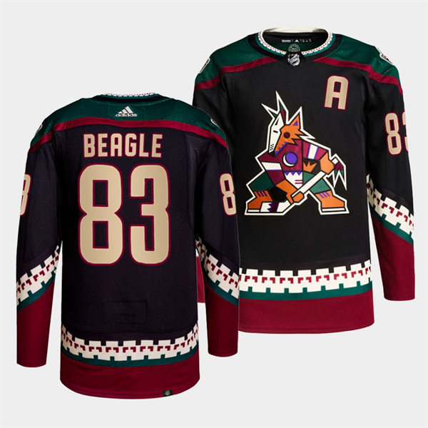  Mens Arizona Coyotes #83 Jay Beagle adidas Black Home Classics Jersey 