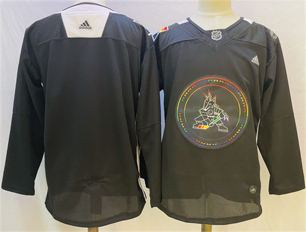  Mens Arizona Coyotes Blank Black 2022 Pride Night special warmup Jersey 