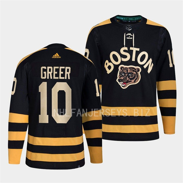  Mens Boston Bruins #10 A.J. Greer 2023 Winter Classic Player Jersey Black 