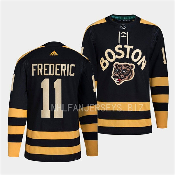  Mens Boston Bruins #11 Trent Frederic 2023 Winter Classic Player Jersey Black 