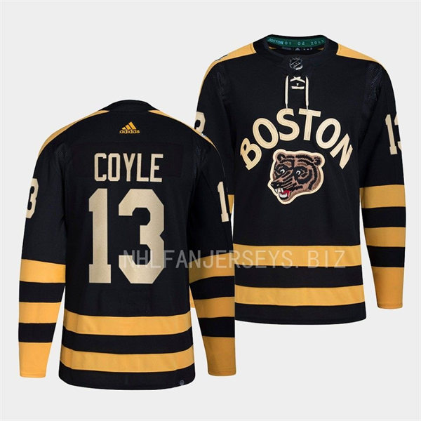  Mens Boston Bruins #13 Charlie Coyle 2023 Winter Classic Player Jersey Black 