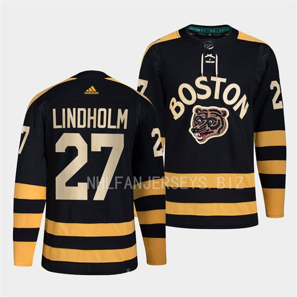  Mens Boston Bruins #27 Hampus Lindholm 2023 Winter Classic Player Jersey Black 