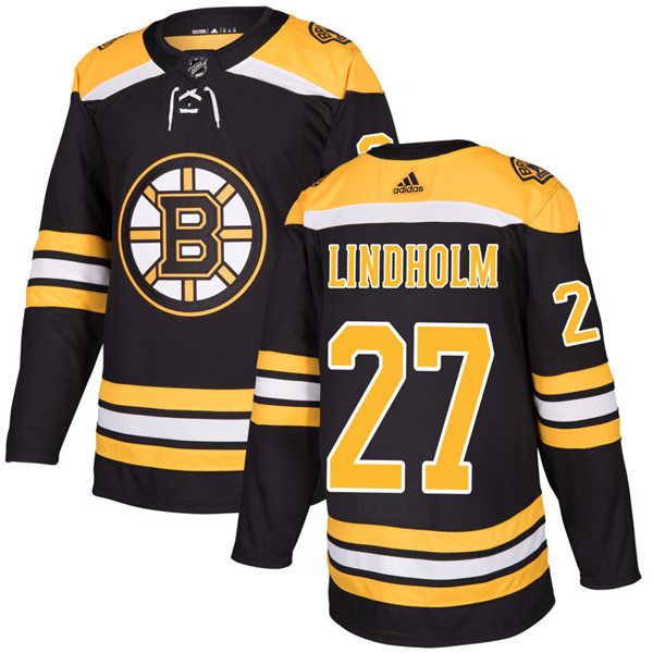  Mens Boston Bruins #27 Hampus Lindholm adidas Black Home Primegreen Player Jersey 