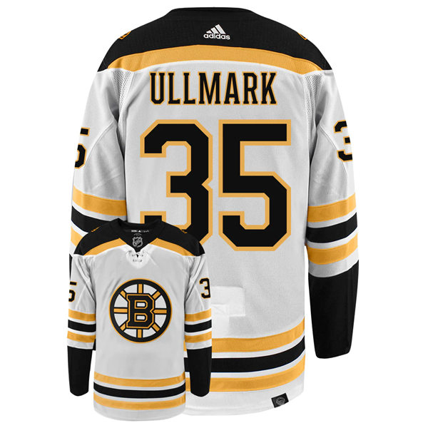  Mens Boston Bruins #35 Linus Ullmark adidas Away White Jersey 