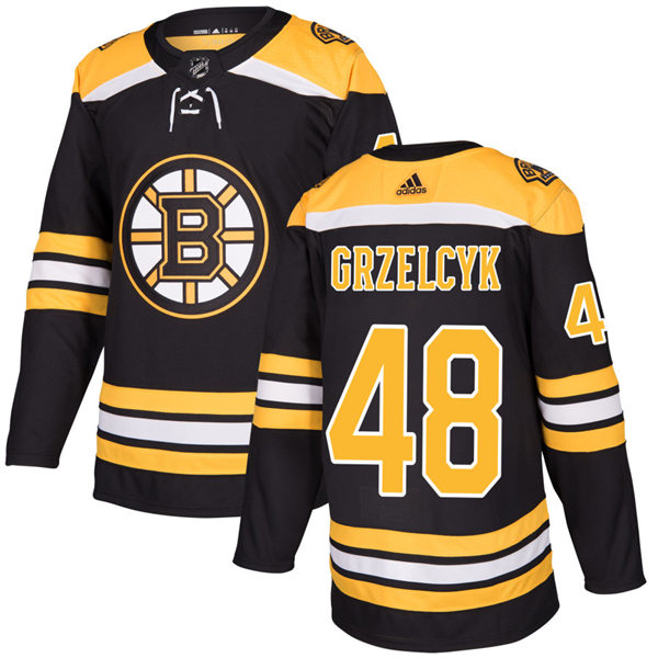  Mens Boston Bruins #48 Matt Grzelcyk adidas Black Home Primegreen Player Jersey 