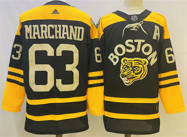  Mens Boston Bruins #63 Brad Marchand 2023 Winter Classic Player Jersey Black 