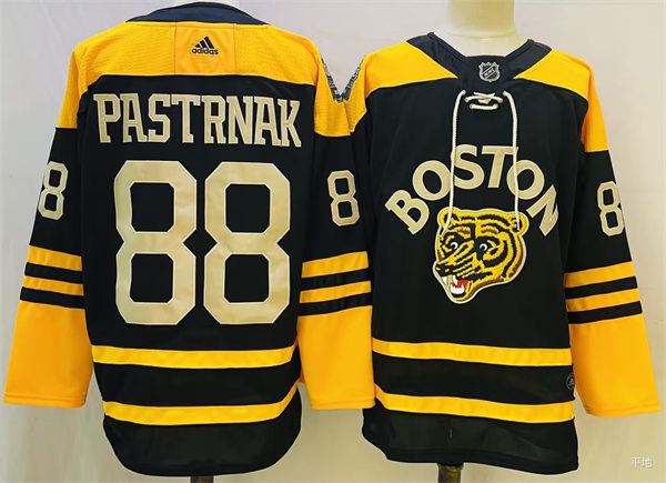  Mens Boston Bruins #88 David Pastrnak 2023 Winter Classic Player Jersey Black 