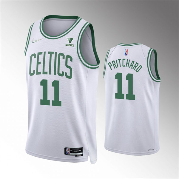  Mens Boston Celtics #11 Payton Pritchard White 2021-22 Diamond Badge Association Edition Swingman Jersey 