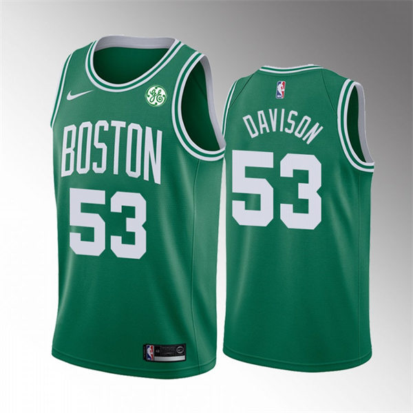  Mens Boston Celtics #20 JD Davison 2021-22 Kelly Green Diamond Badge Icon Edition Jersey 