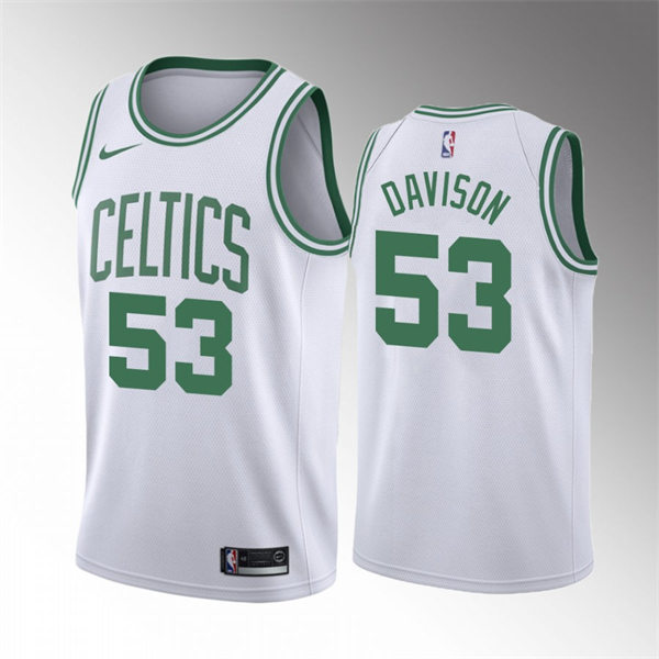  Mens Boston Celtics #20 JD Davison III White 2021-22 Diamond Badge Association Edition Swingman Jersey 