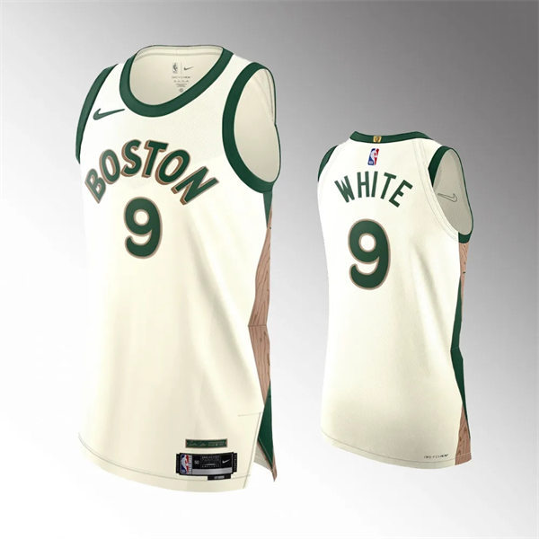  Mens Boston Celtics #9 Derrick White 2023-24 Cream City Edition Player Jersey 