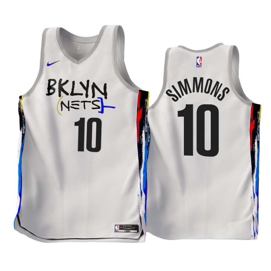  Mens Brooklyn Nets #10 Ben Simmons Nike White 2022-23 City Edition Swingman Jersey 