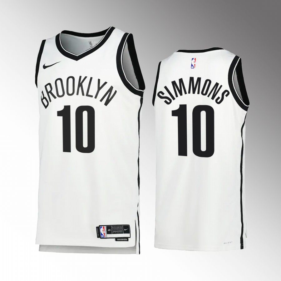  Mens Brooklyn Nets #10 Ben Simmons Nike White Association Edition Player Jersey 