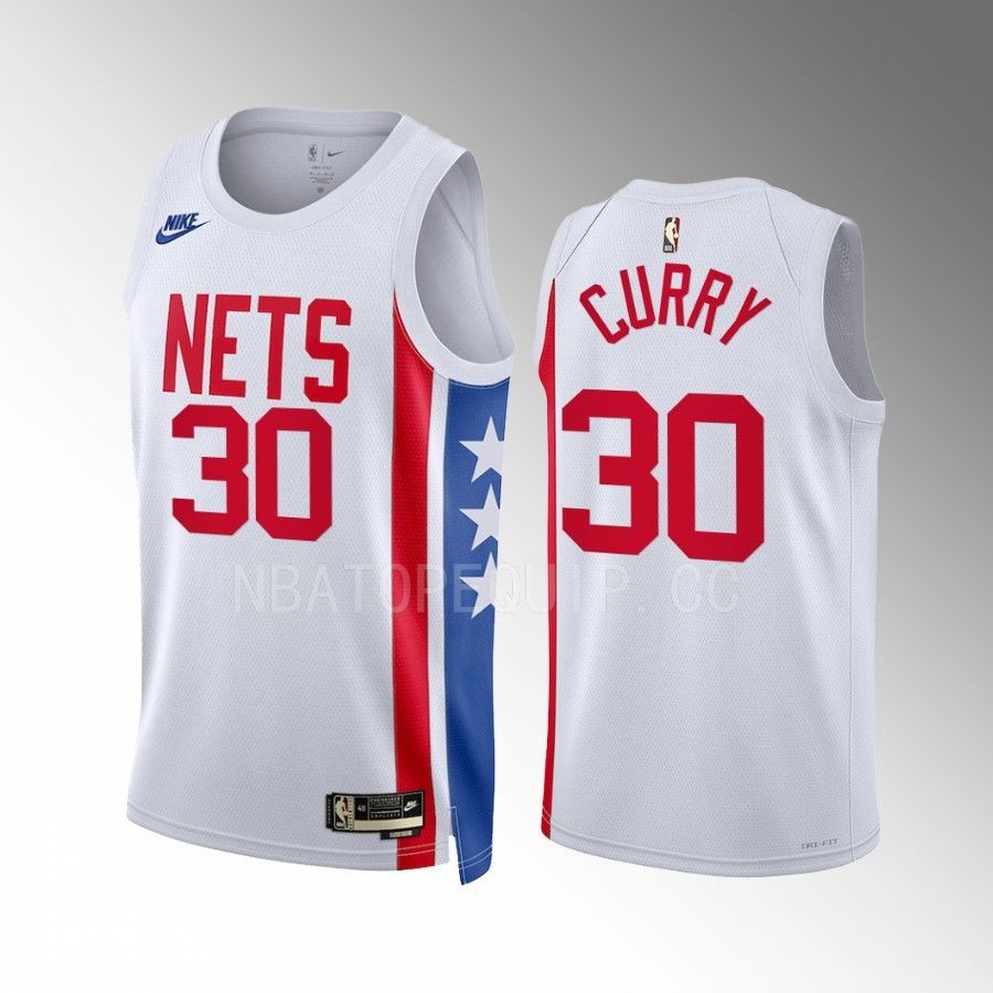  Mens Brooklyn Nets #30 Seth Curry Nike White 2022-23 Classic Edition Swingman Jersey 