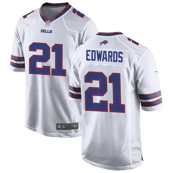  Mens Buffalo Bills #21 Mike Edwards Nike White Away Vapor Limited Jersey 
