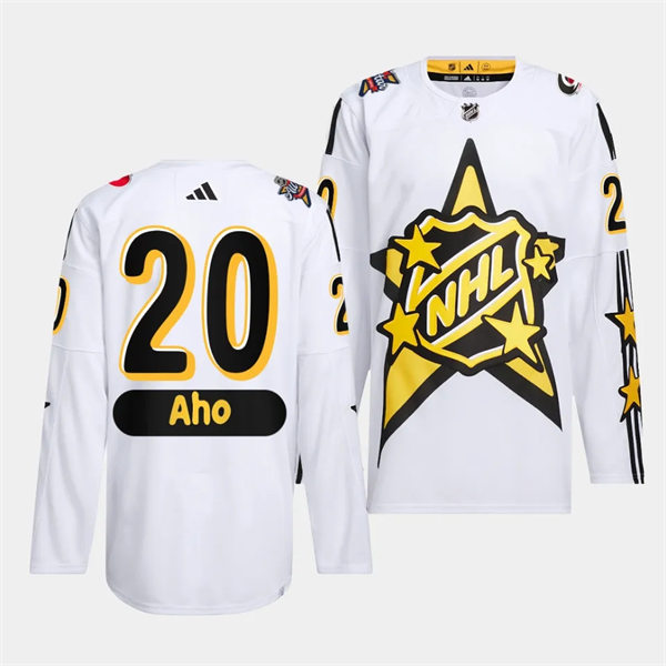  Mens Carolina Hurricanes #20 Sebastian Aho White 2024 NHL All-Star Game Jersey 