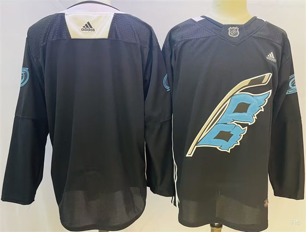  Mens Carolina Hurricanes Blank 2022 Warm-up Black Night Team Jersey 