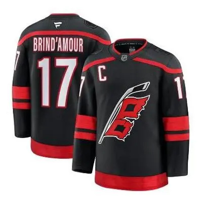  Mens Carolina Hurricanes Retired Player #17 Rod Brind'Amour Fanatics Black Home Player Jersey 