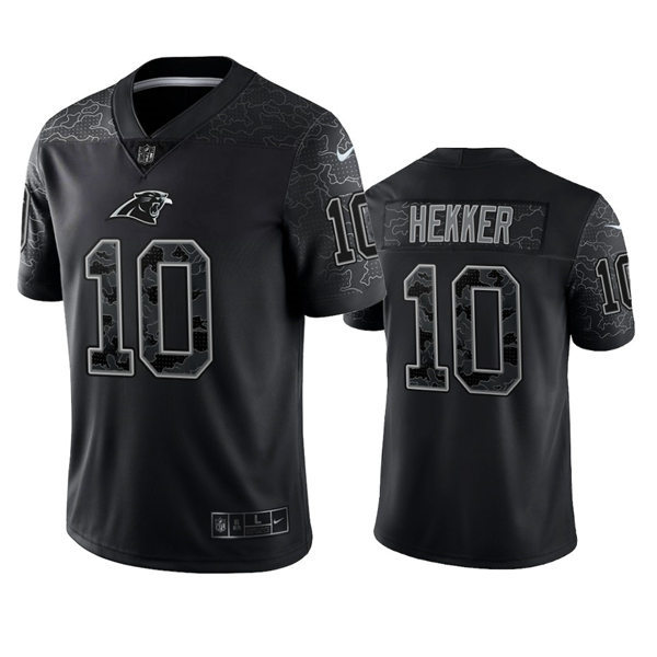  Mens Carolina Panthers #10 Johnny Hekker Black Rflctv Limited Jersey 