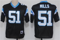  Mens Carolina Panthers #51 Sam Mills Black 1996 Mitchell & Ness Throwback Football Jersey 