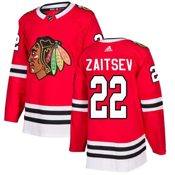  Mens Chicago Blackhawks #22 Nikita Zaitsev Adidas Home Red Jersey 