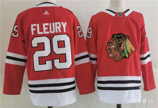  Mens Chicago Blackhawks #29 Marc-Andre Fleury Stitched Adidas Home Red Jersey 