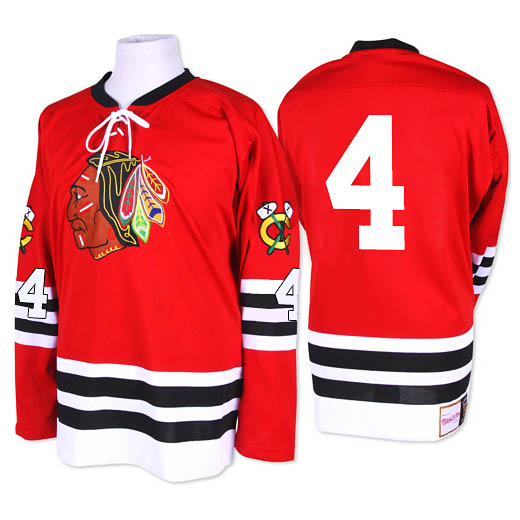  Mens Chicago Blackhawks #4 Bobby Orr Red 1960-61 CCM Throwback Jersey 