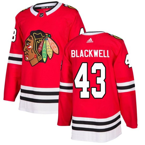  Mens Chicago Blackhawks #43 Colin Blackwell adidas Red Home Player Jersey 