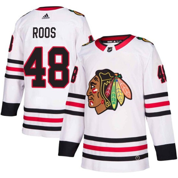  Mens Chicago Blackhawks #48 Filip Roos Adidas White Away Player Jersey 