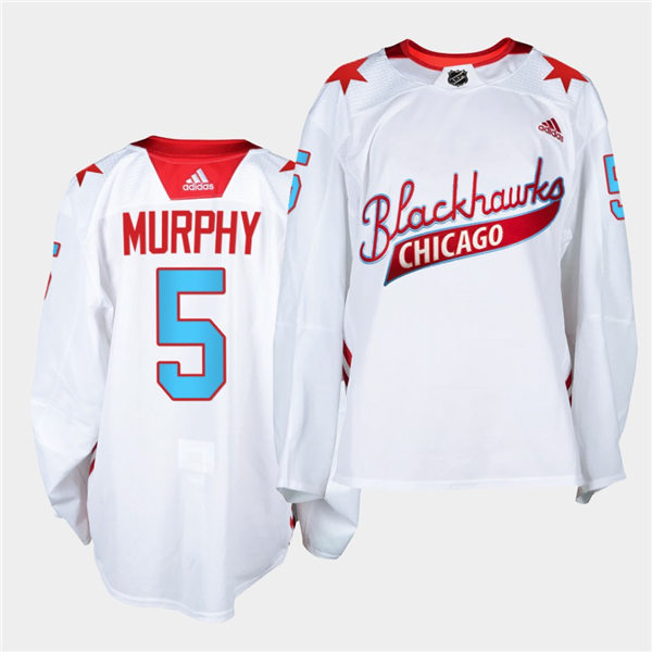  Mens Chicago Blackhawks #5 Connor Murphy Adidas White One Community Night Jersey 