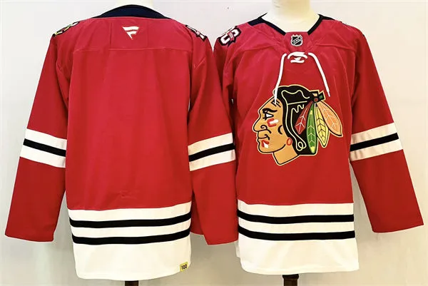  Mens Chicago Blackhawks Blank Fanatics Red 100th Anniversary Jersey  